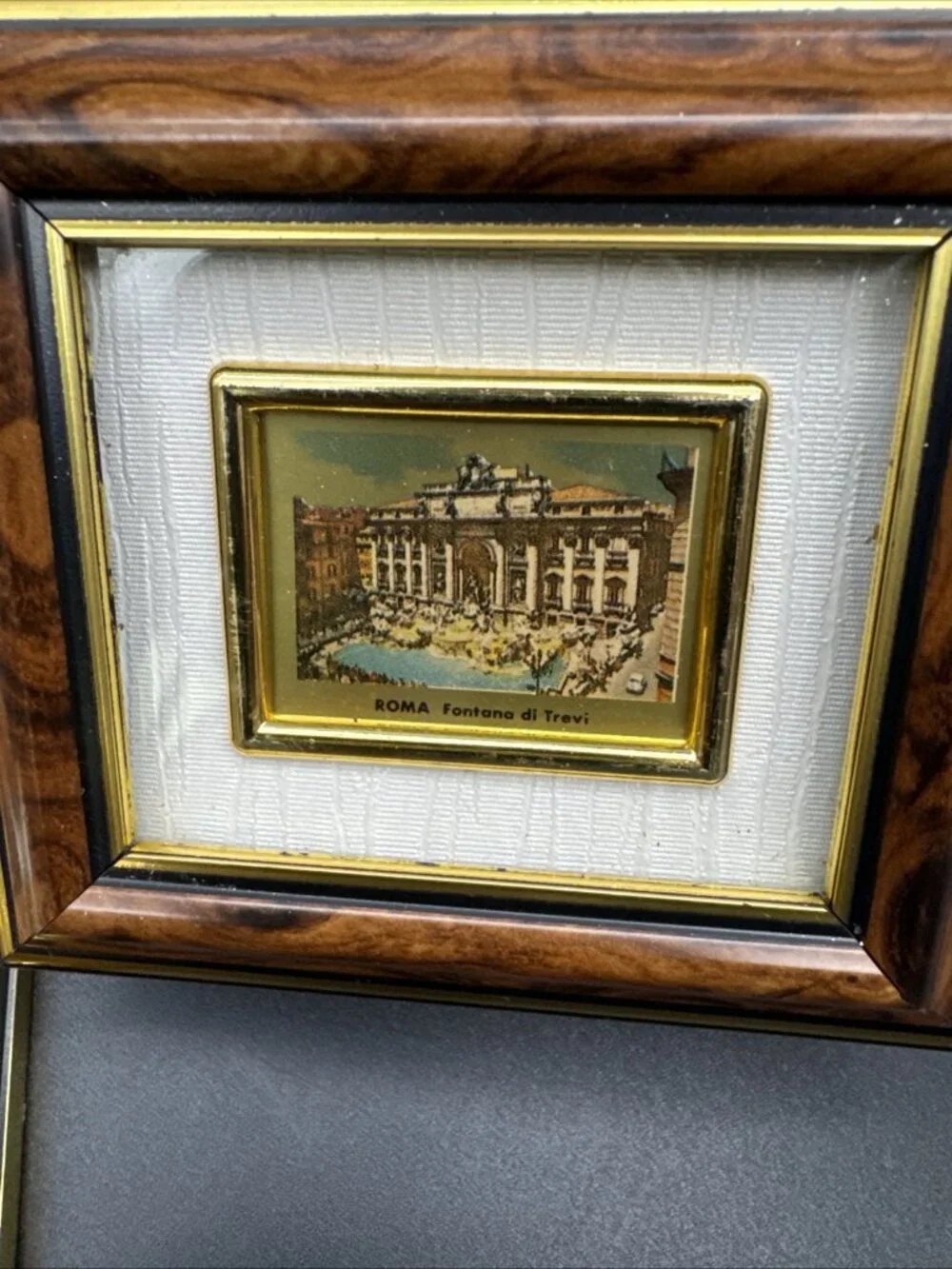 VTG Italy Mini Chromolithograph Framed Rome Set 4 Pietro Roma 3.5x3.5 Wall Art